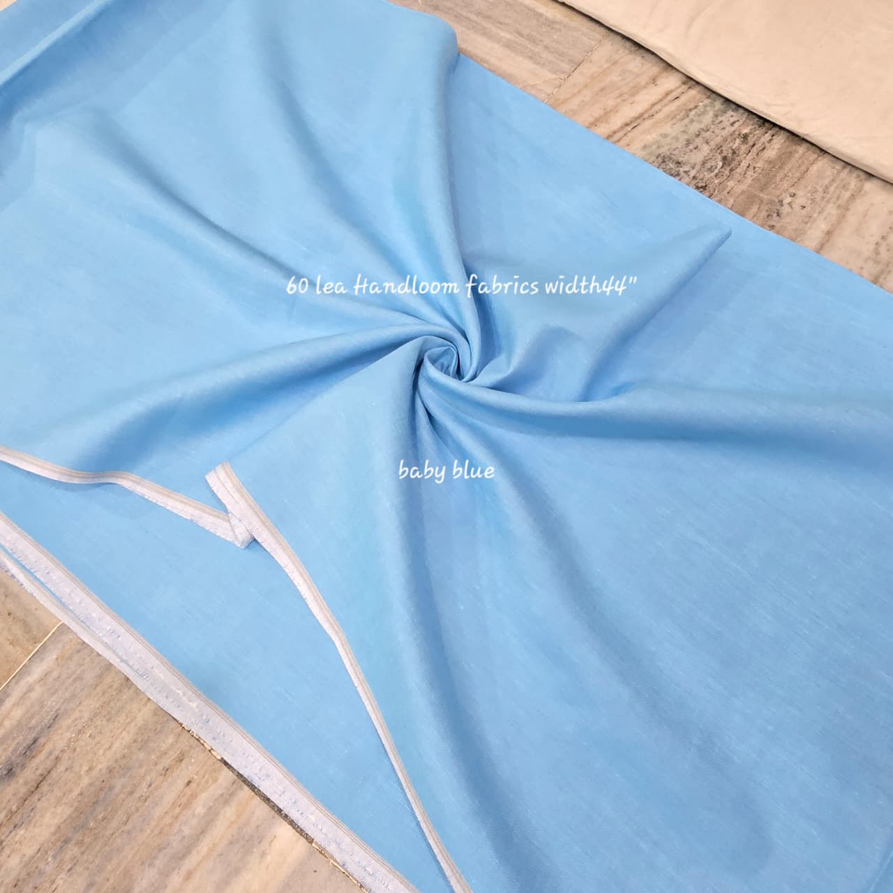 Pure Linen Fabric – Baby Blue | 60 Lea Handloom | 45" Width | Sold Per Meter