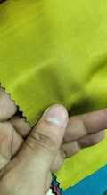Tussar Staple Fabric – Lime Yellow-Green | 44" Width | Sold Per Meter