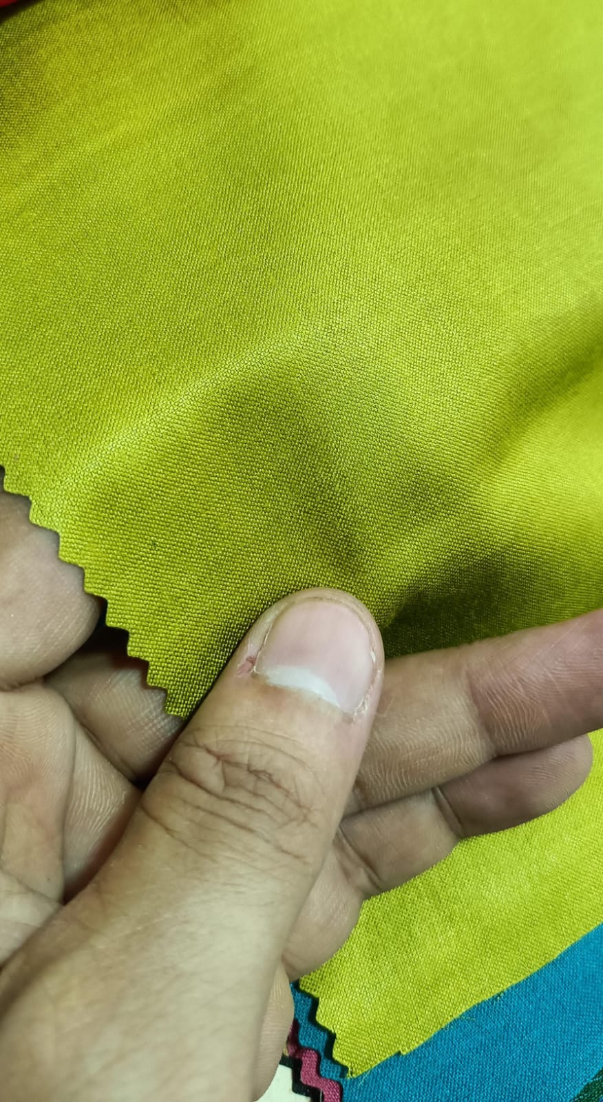 Tussar Staple Fabric – Lime Yellow-Green | 44" Width | Sold Per Meter