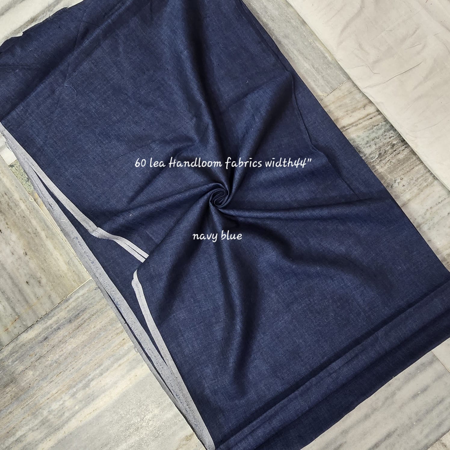 Pure Linen Shirting Fabric - Milky White | 60 Lea Handloom | Width 45"