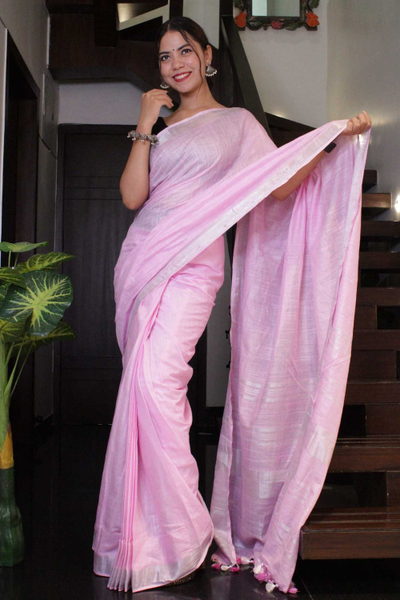 Handwoven linen sarees