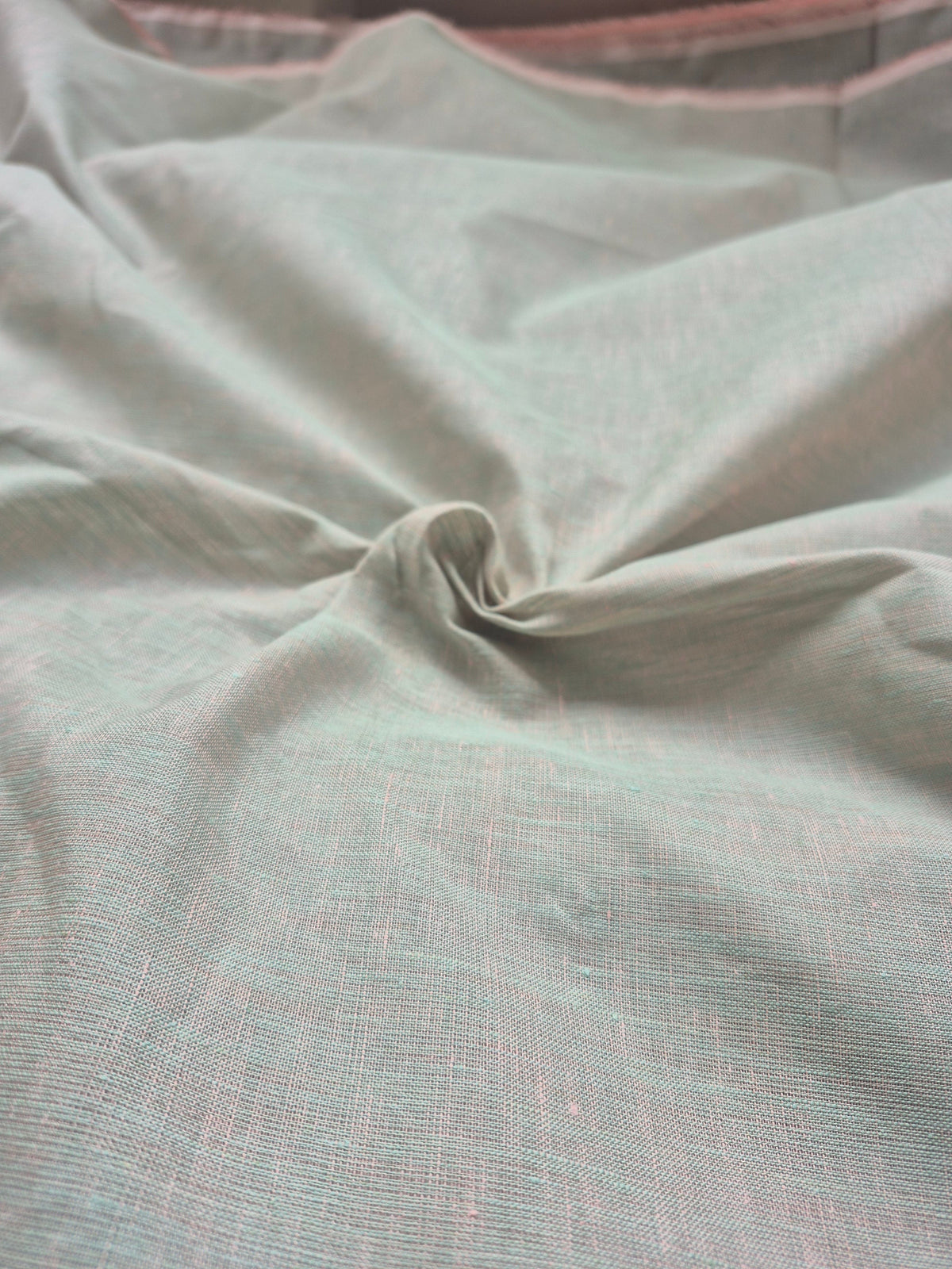 Mint Green Pure Linen Fabric | 100% Natural Linen Shirting
