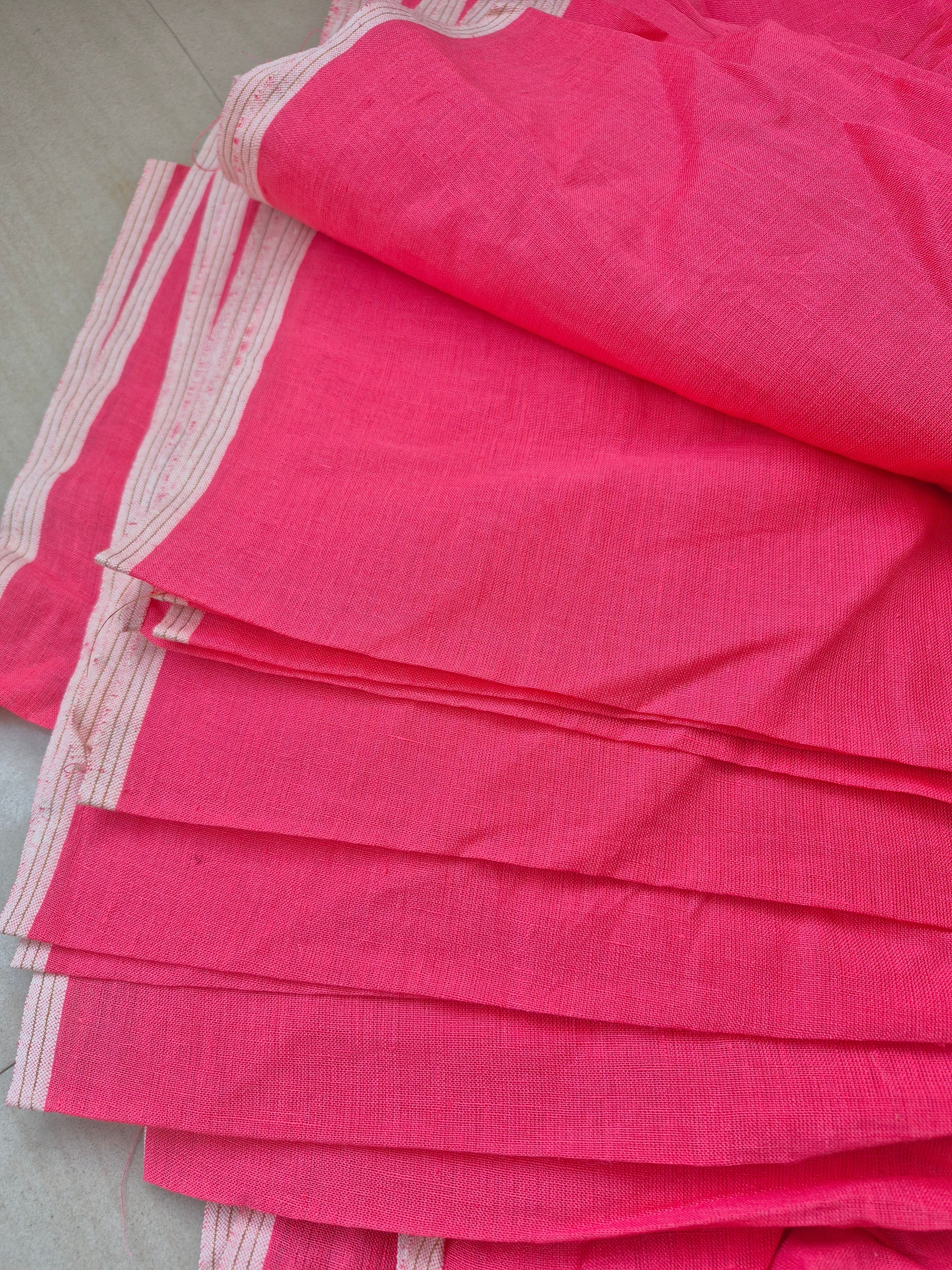 Pure Linen Saree – Handloom Bhagalpuri