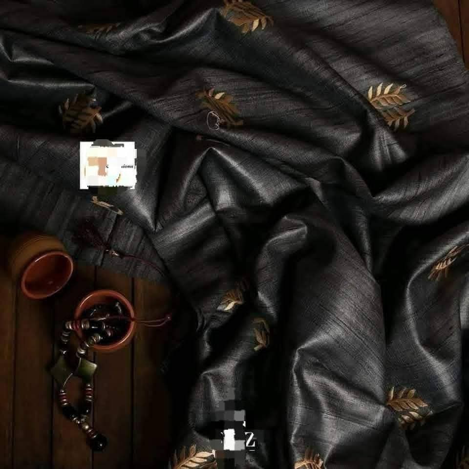 Handwoven Ghicha Silk Embroidery Sarees