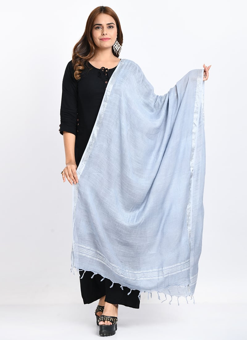Pure Linen Dupatta | Handwoven Bhagalpur Linen