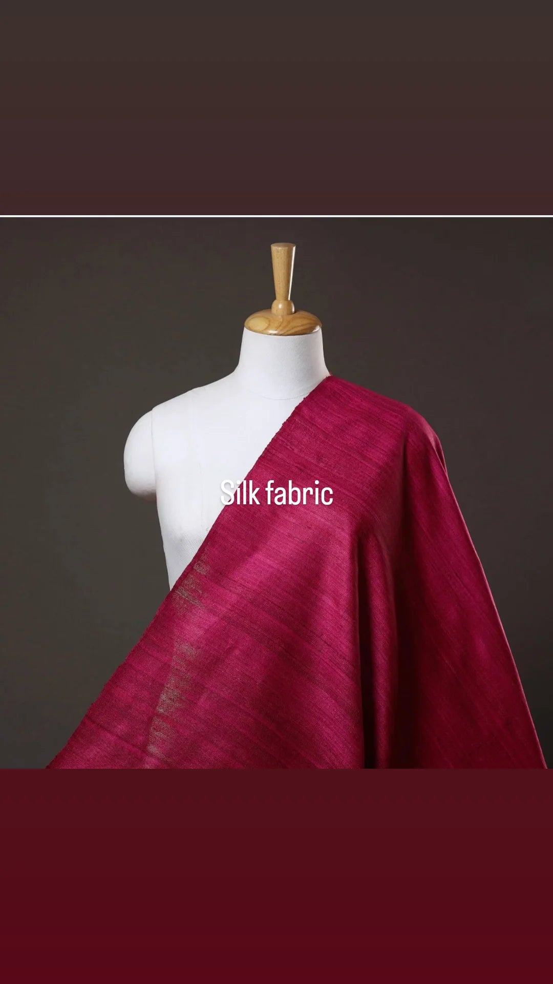 Pure Silk Ghicha Handloom Fabric | Deep Magenta / Rani Pink