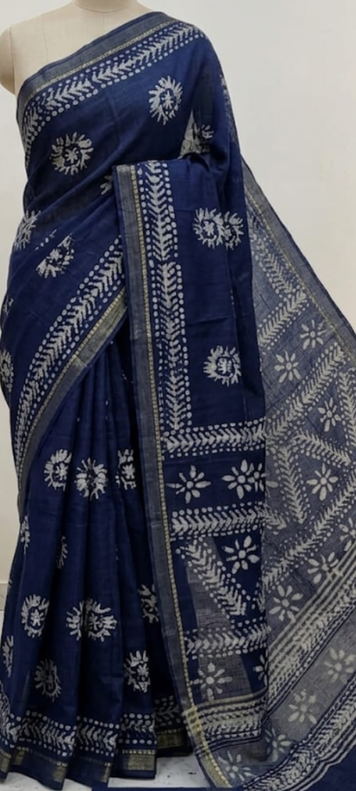 Handwoven  Silk cotton Batik Print sarees