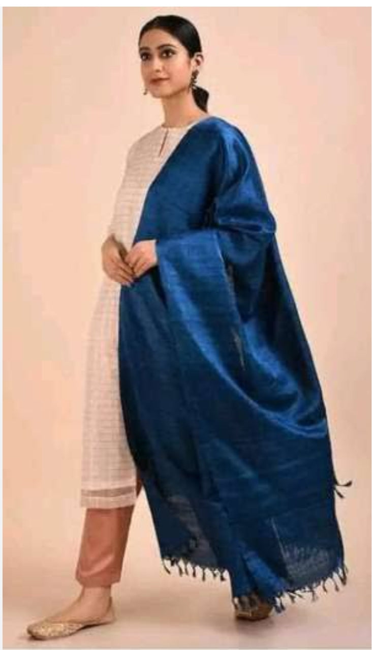 Ghicha Silk Dupatta | 100% Pure Silk | Bhagalpur Handloom