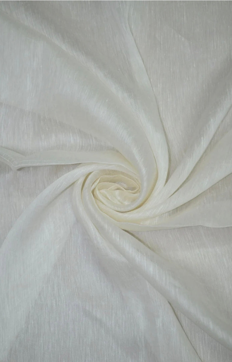 Handwoven Silk Linen Fabric – Natural White