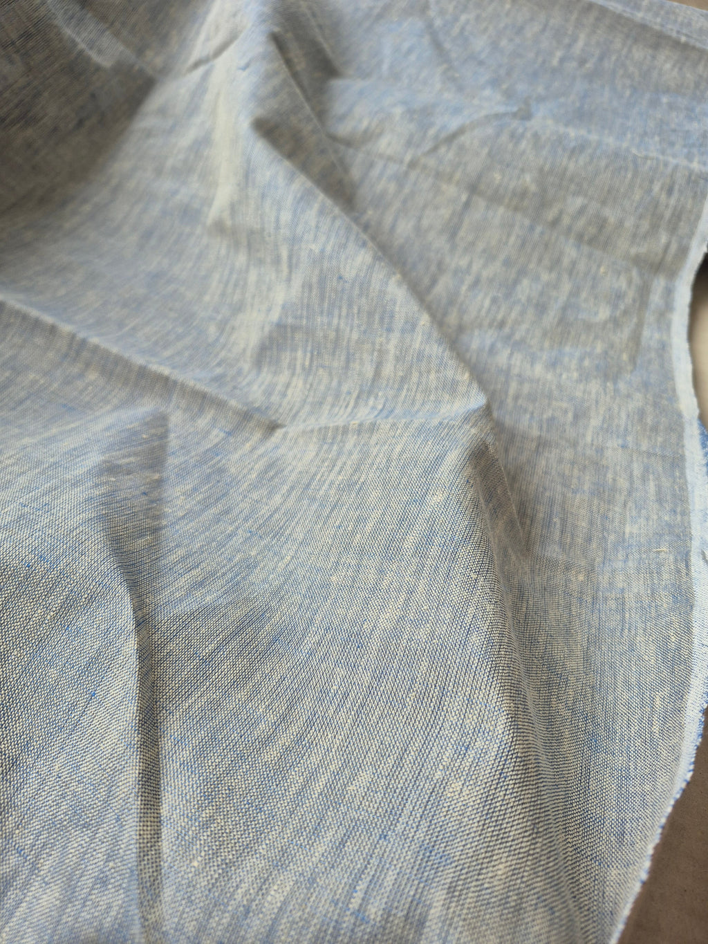 Pure Linen Fabric – Handloom Grey Chambray