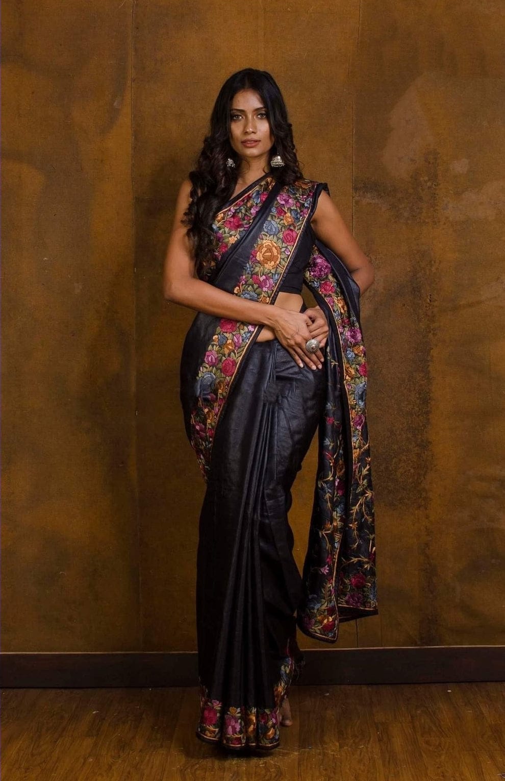 Handwoven Desi Tussar Silk Embroidery Sarees