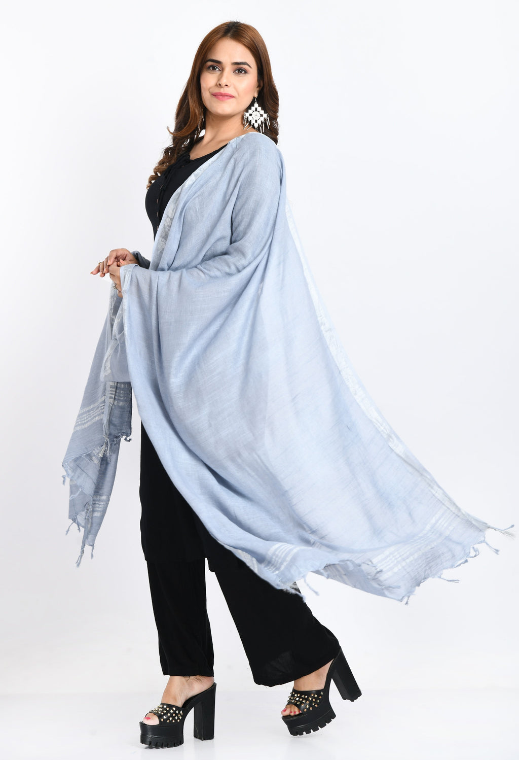 Pure Linen Dupatta | Handwoven Bhagalpur Linen