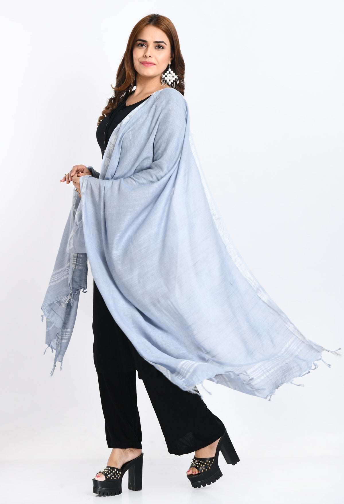 Pure Linen Dupatta | Handwoven Bhagalpur Linen