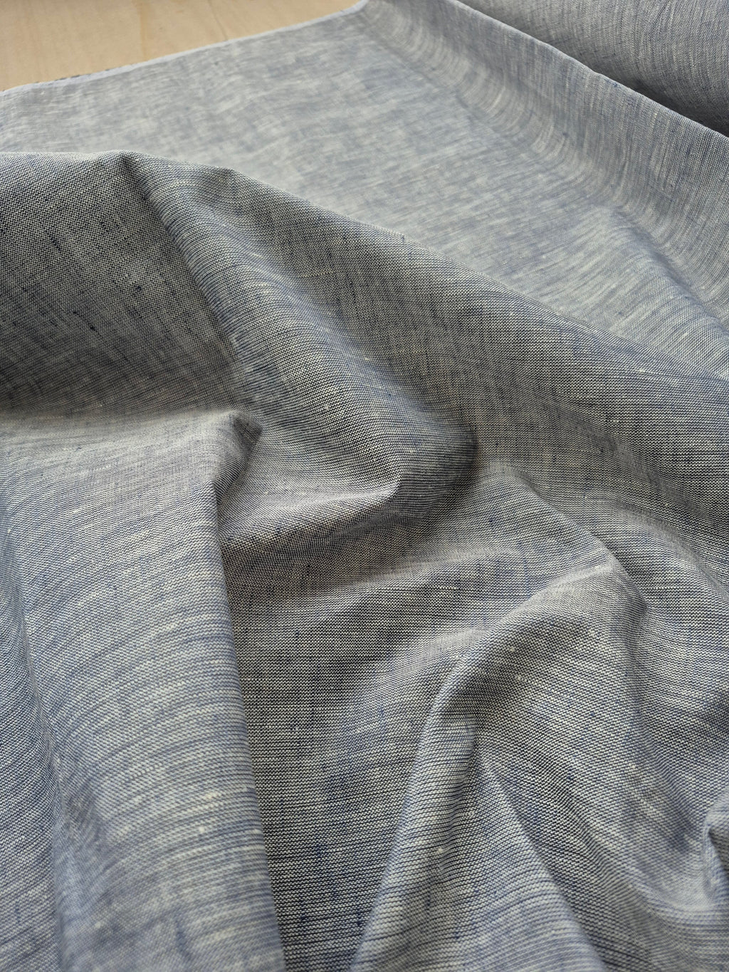 Pure Linen Fabric – Handloom Grey Chambray