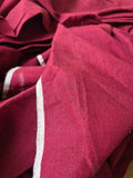 Pure Linen Shirting Fabric - Crimson Red