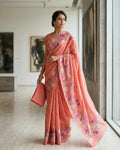 Desi Silk Saree | Handwoven Floral Embroidery