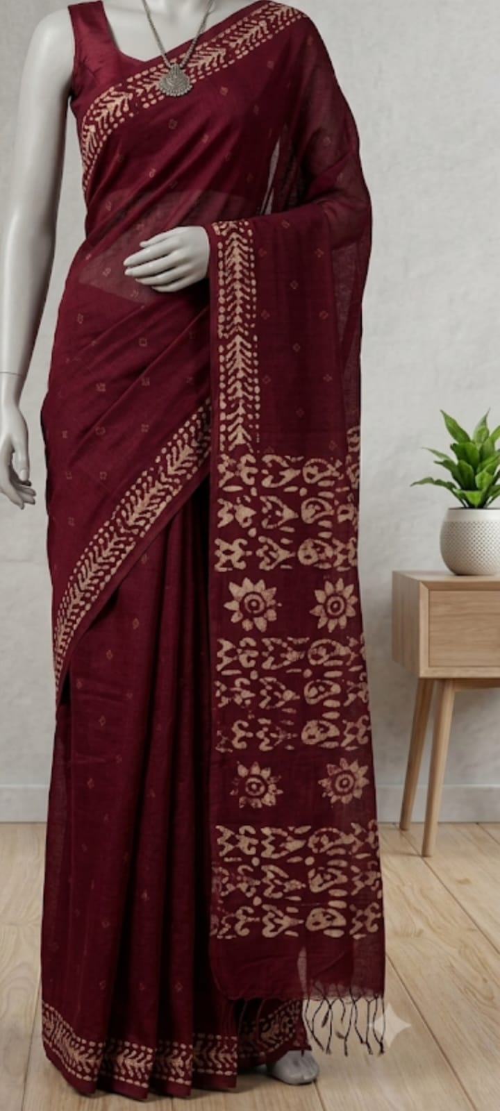 Handwoven Kota Silk Cotton Batik Print Saree