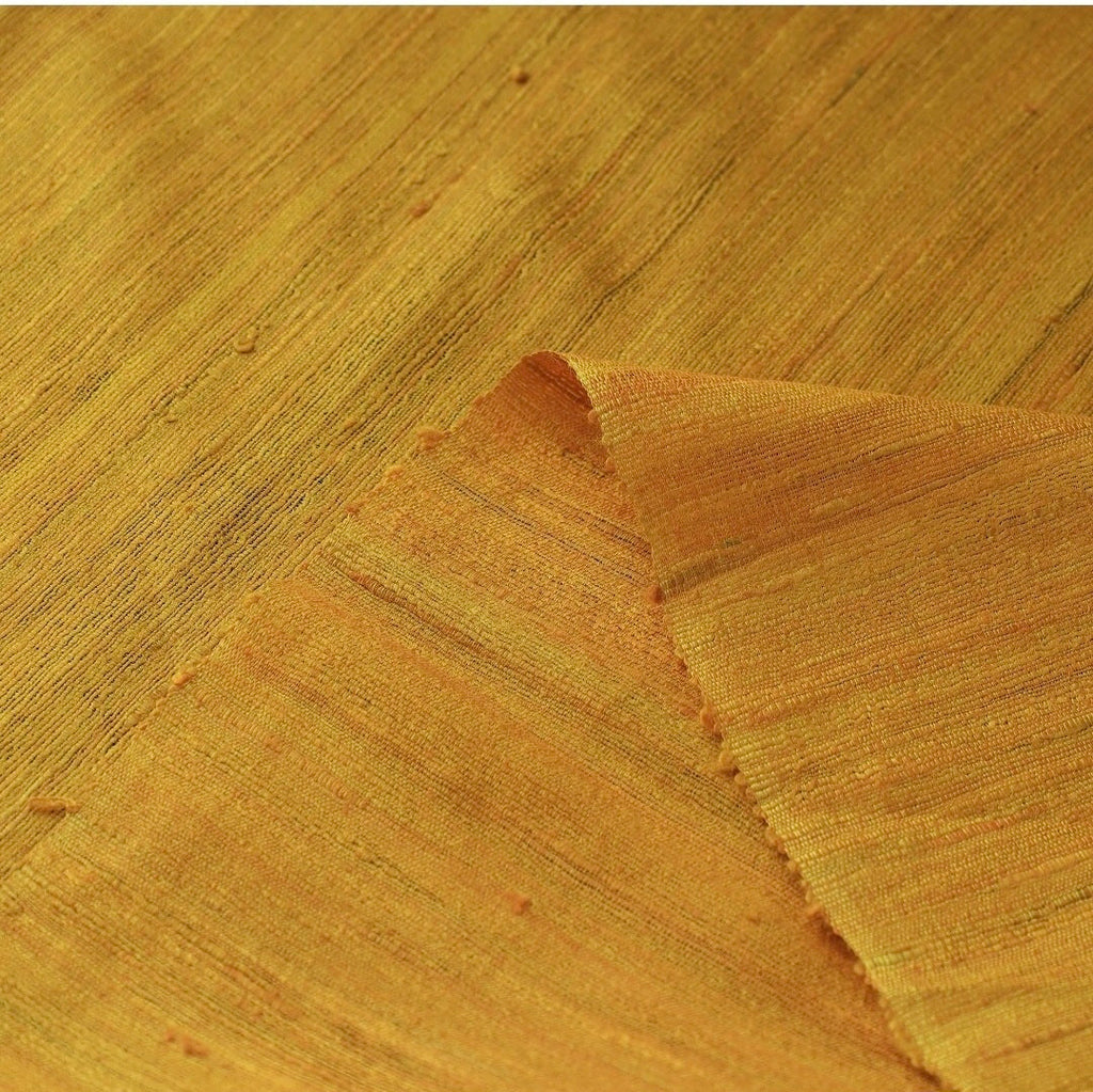Handwoven Tussar Ghicha Silk Fabric – Golden Mustard