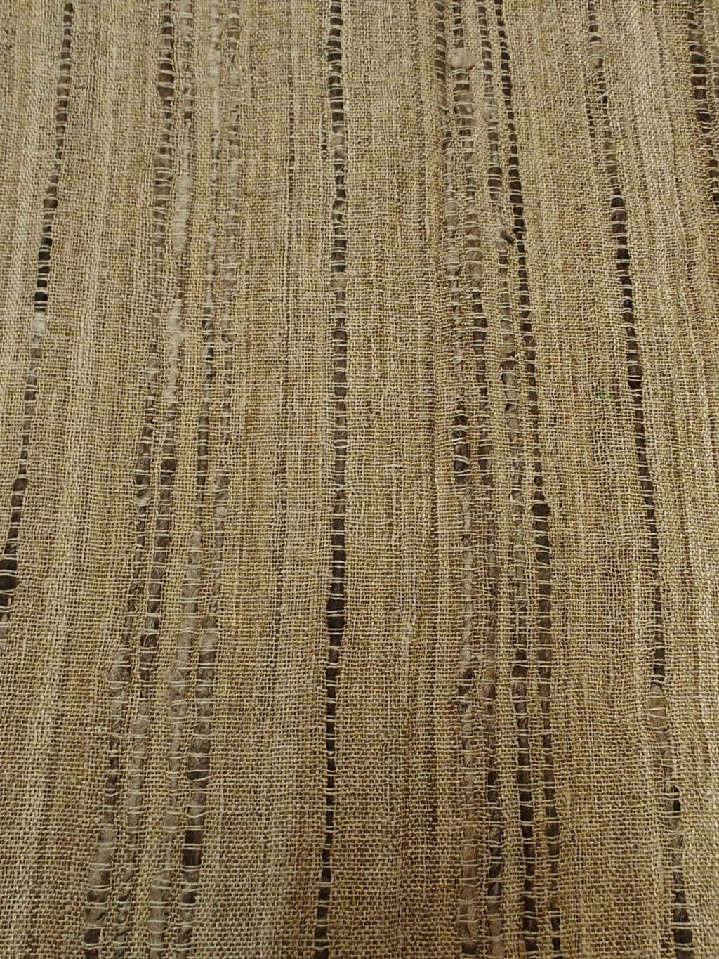 Noil Ghicha Silk Fabric – Natural Striped Open Weave