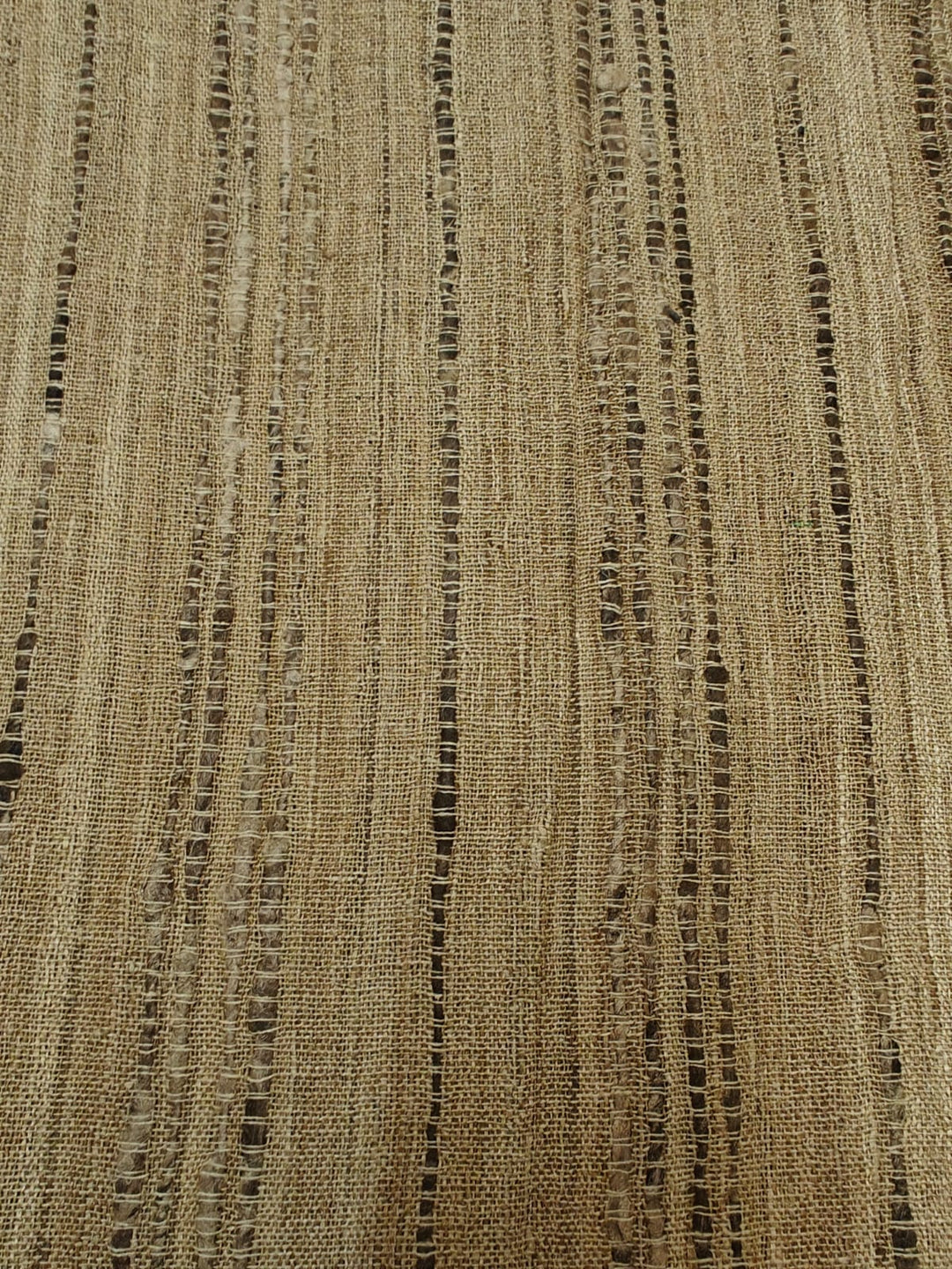 Noil Ghicha Silk Fabric – Natural Striped Open Weave