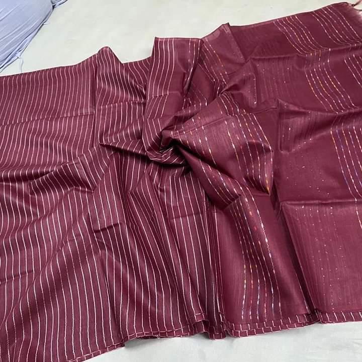 Handwoven Kota Silk Cotton Saree with Zari Strip Design
