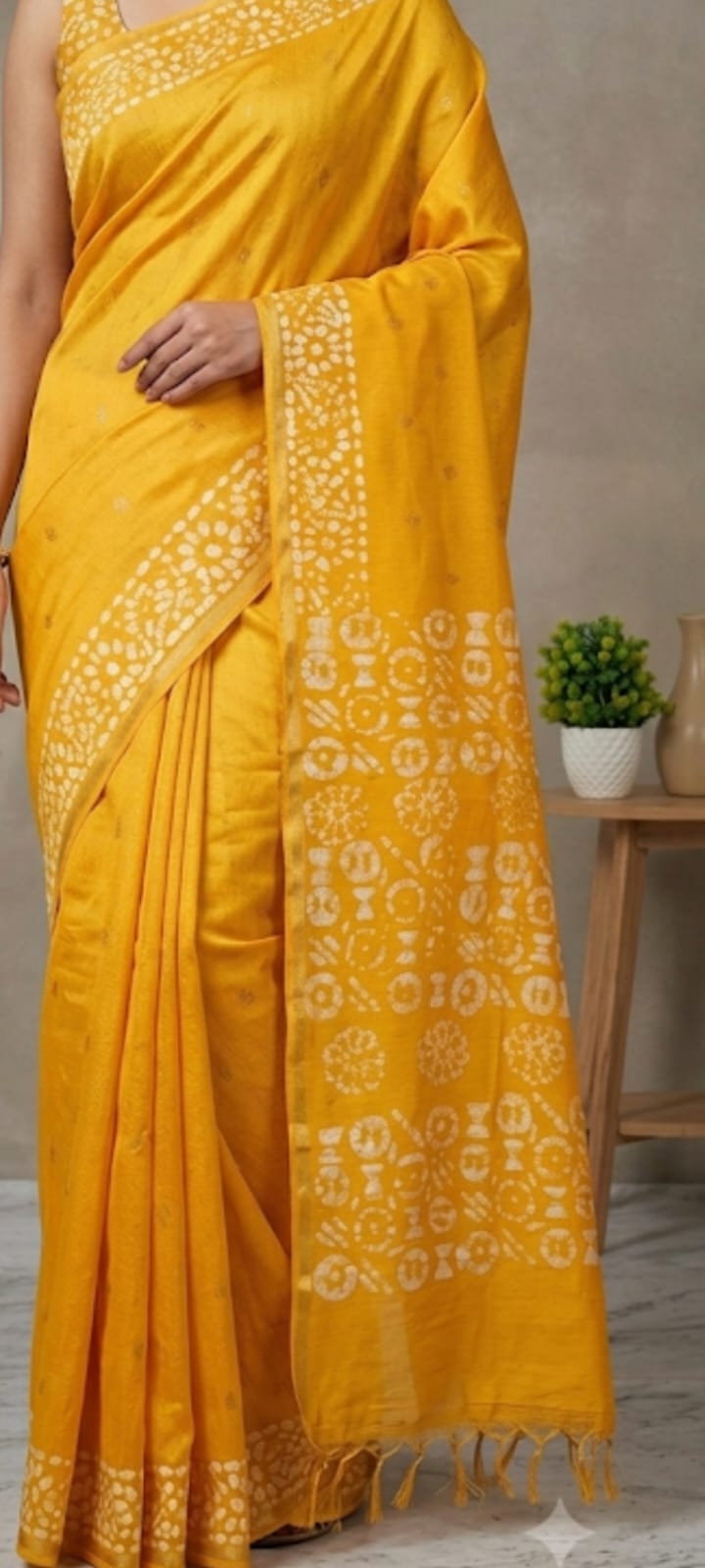 Handwoven Kota Silk Cotton Batik Print Saree