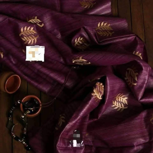 Handwoven Ghicha Silk Embroidery Sarees