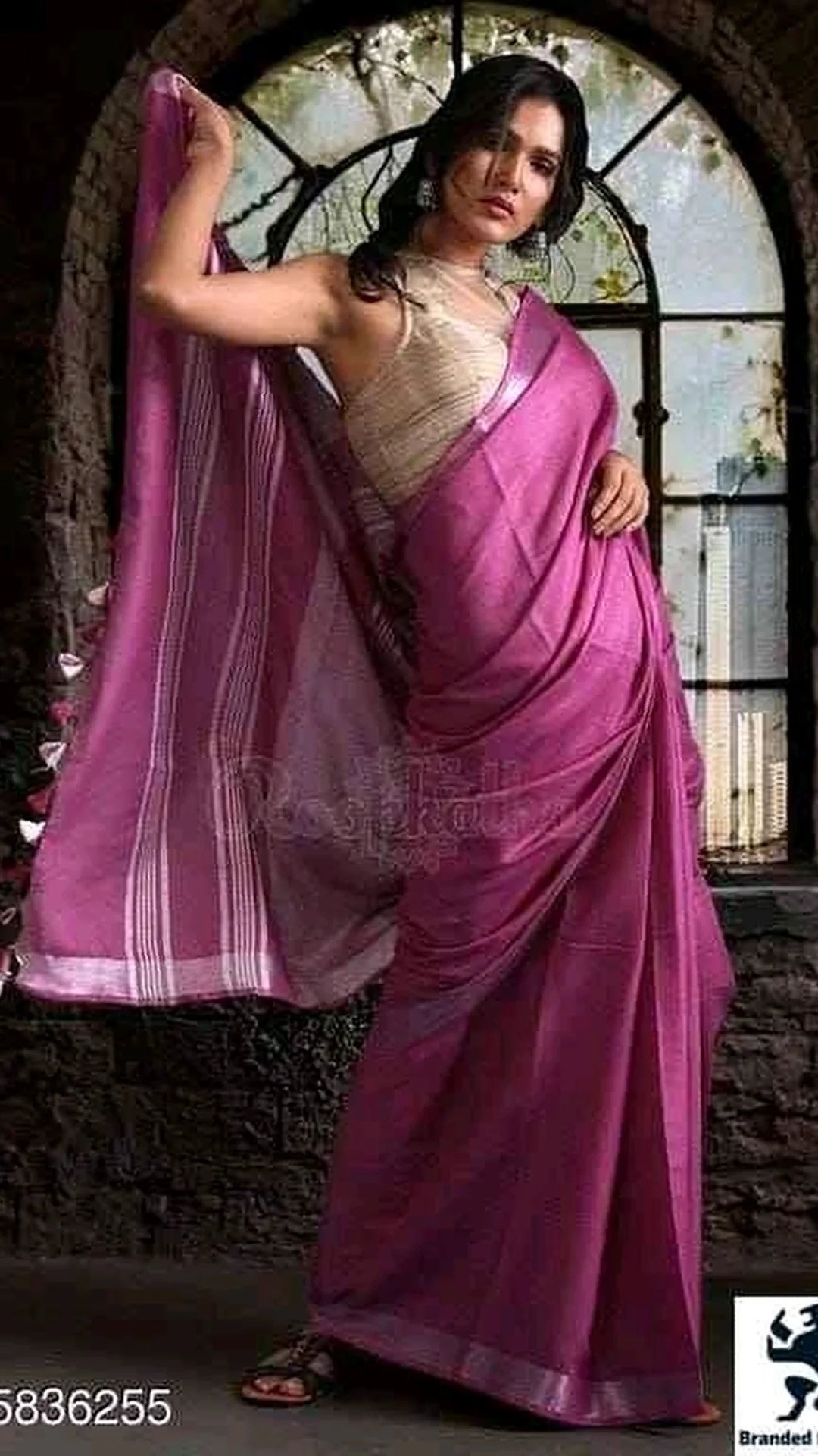 Handwoven Pure Linen Saree