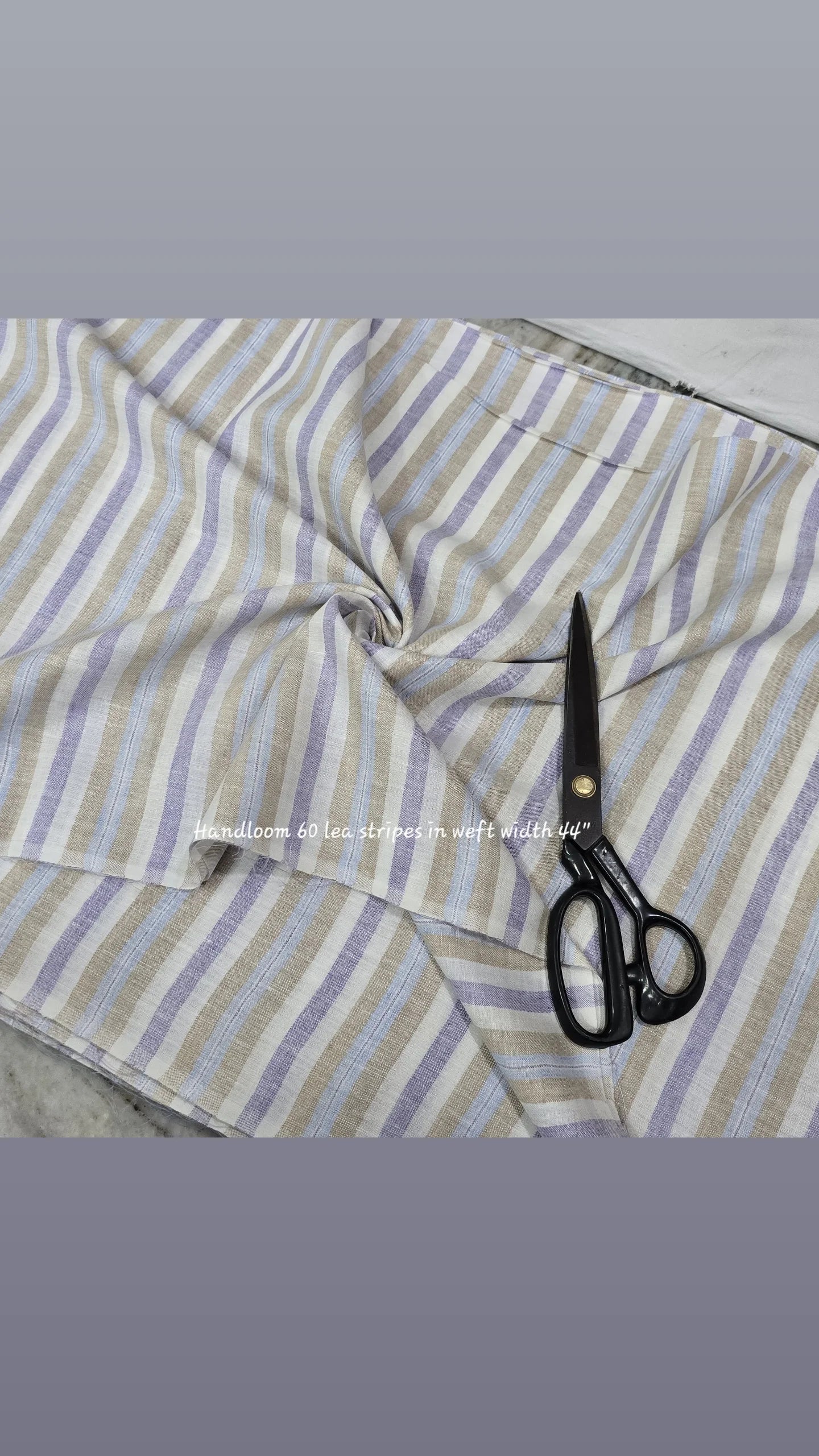 Handloom Pure Linen Fabric – Stripes