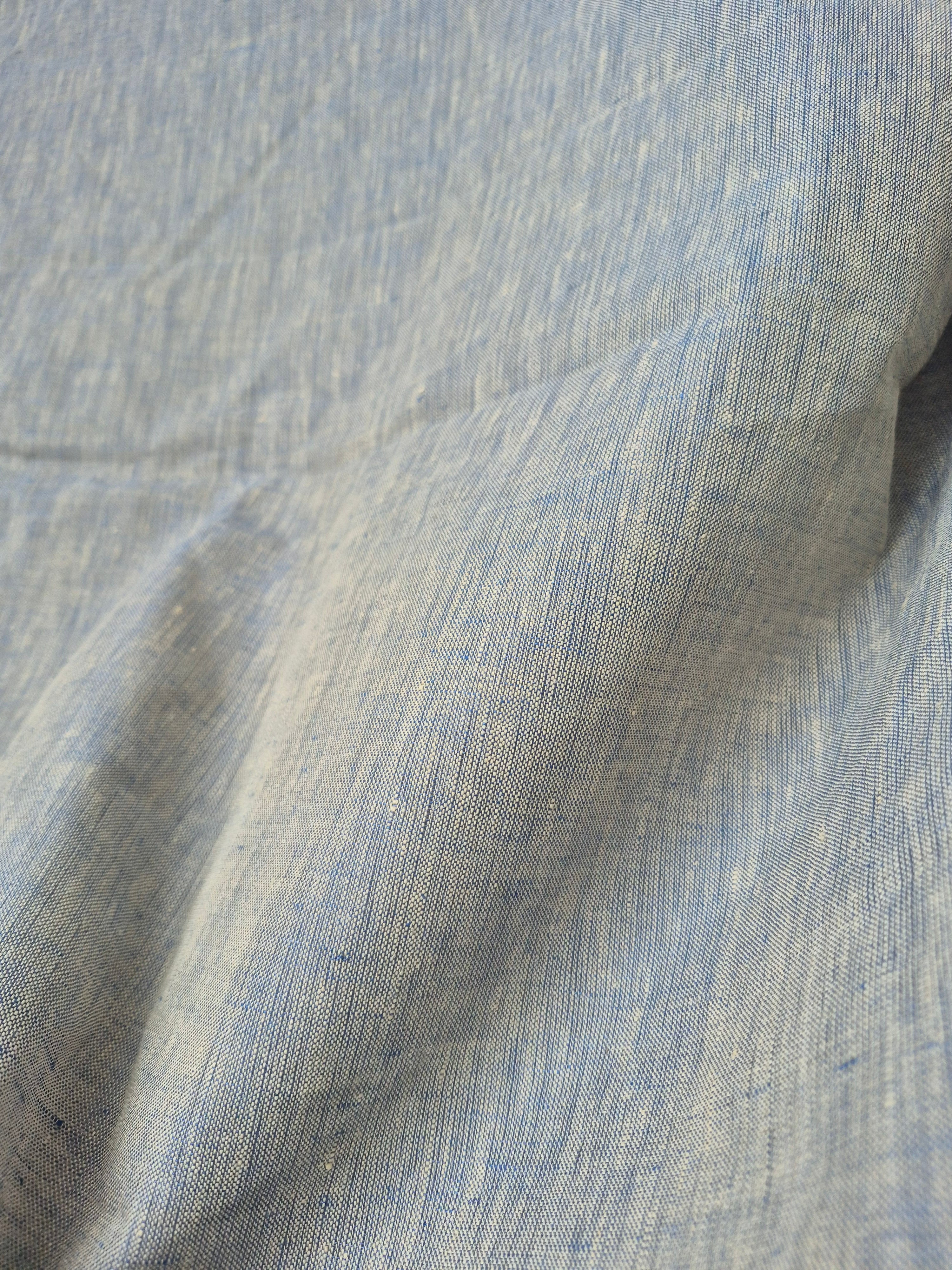 Pure Linen Fabric – Handloom Grey Chambray
