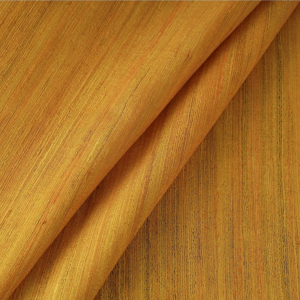 Handwoven Tussar Ghicha Silk Fabric – Golden Mustard