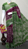 Handwoven Cotton Batik Print Saree