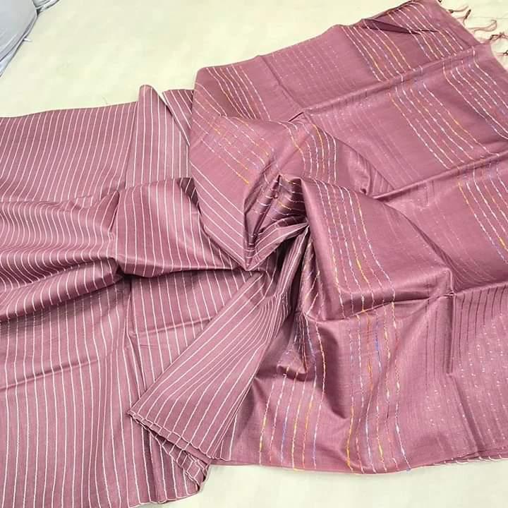 Handwoven Kota Silk Cotton Saree with Zari Strip Design