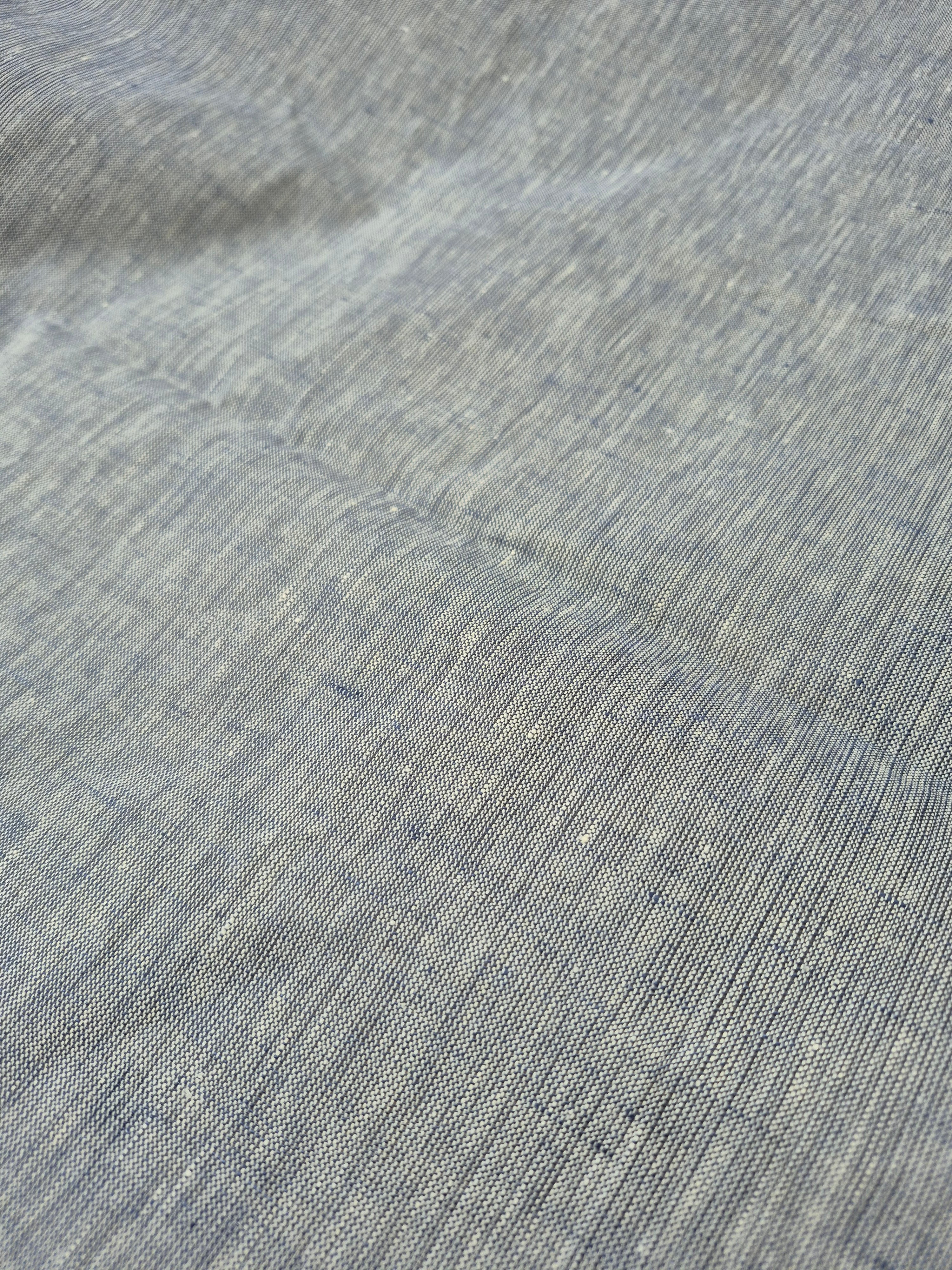 Pure Linen Fabric – Handloom Grey Chambray