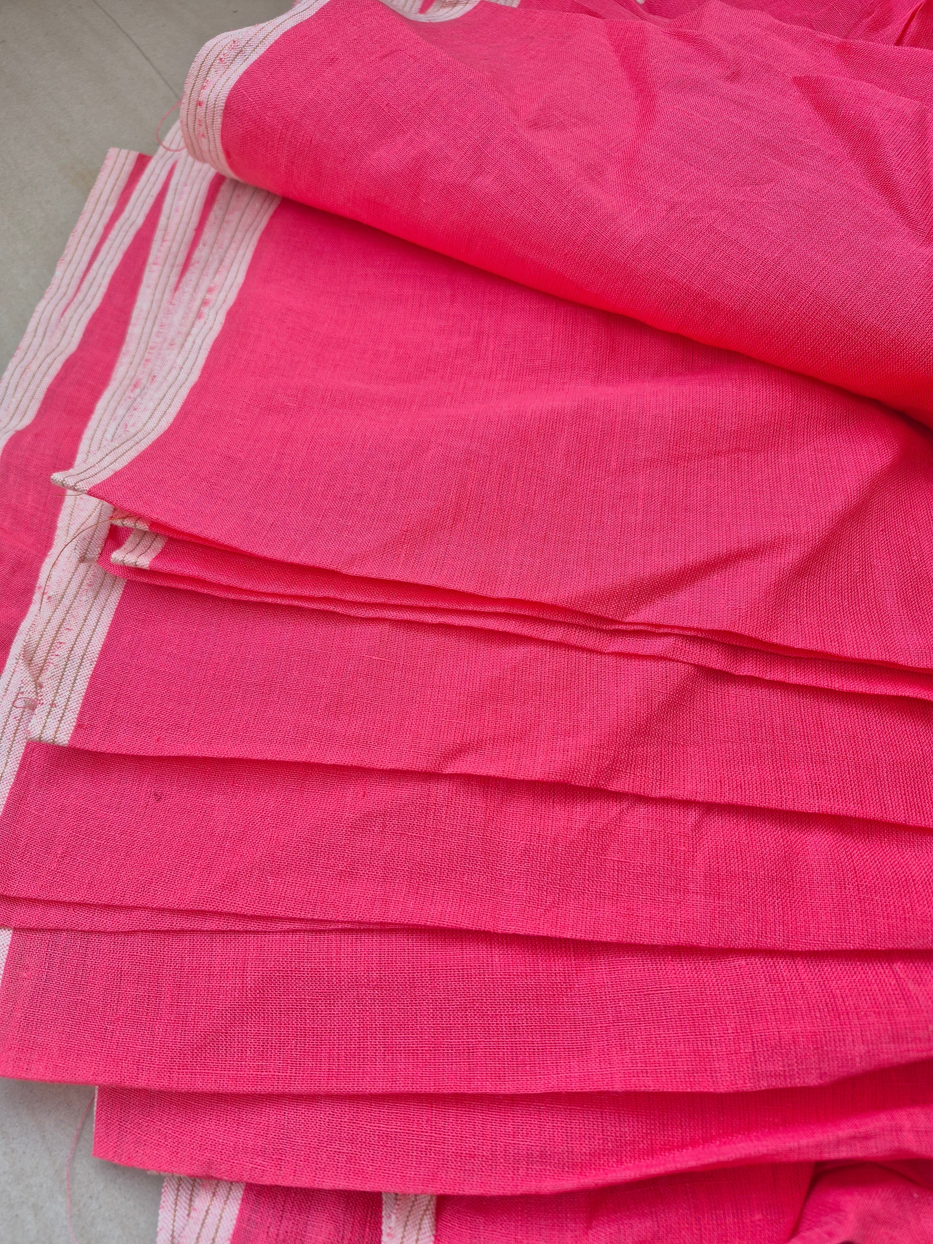 Pure Linen Saree – Handloom Bhagalpuri