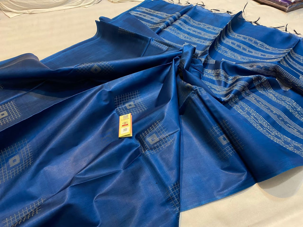 Handwoven Kota Silk Cotton Saree with Self-Weave Design –