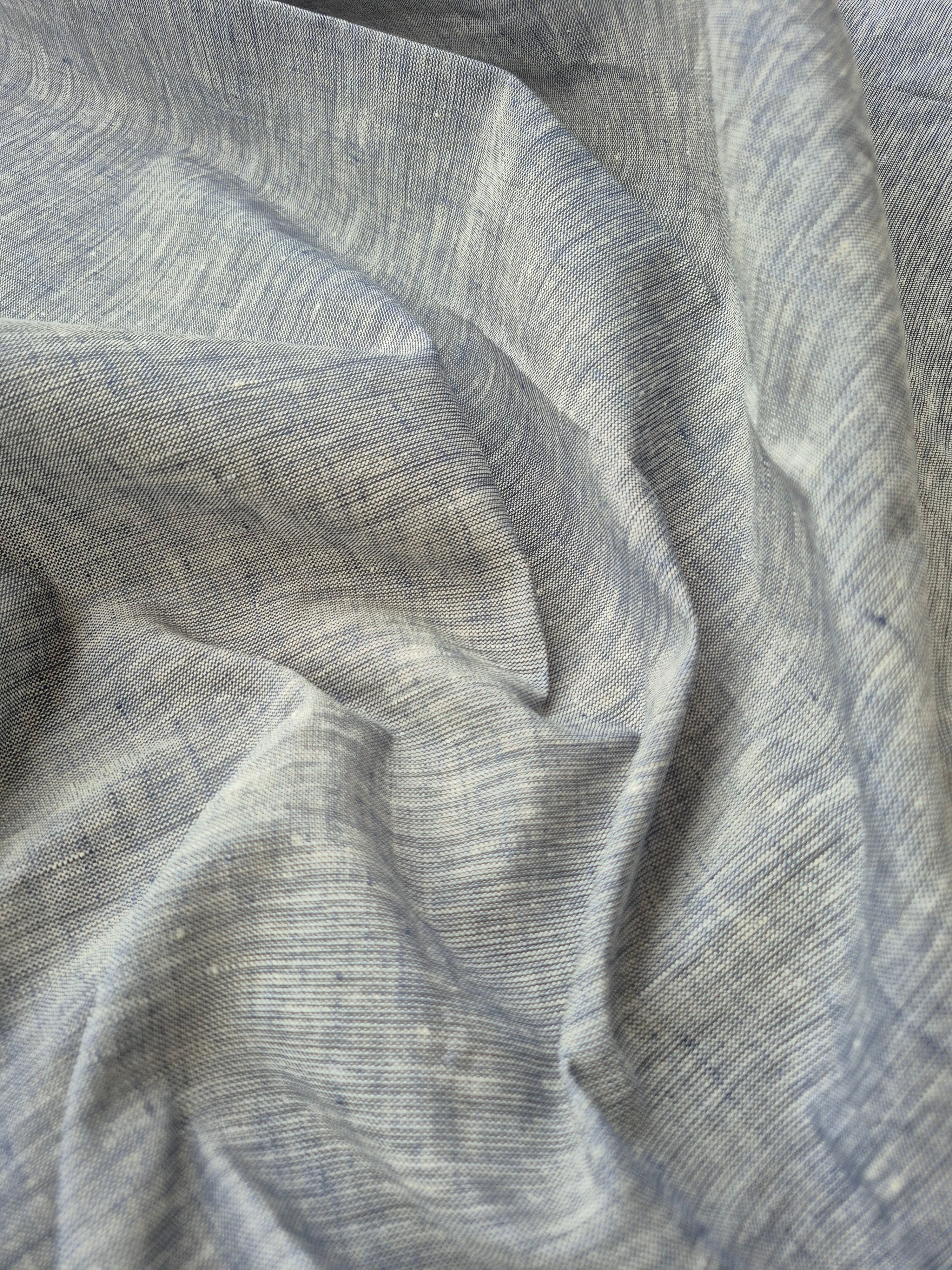 Pure Linen Fabric – Handloom Grey Chambray