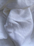 Pure White Linen Shirting Fabric - 100% Natural | Dyeable | Handloom