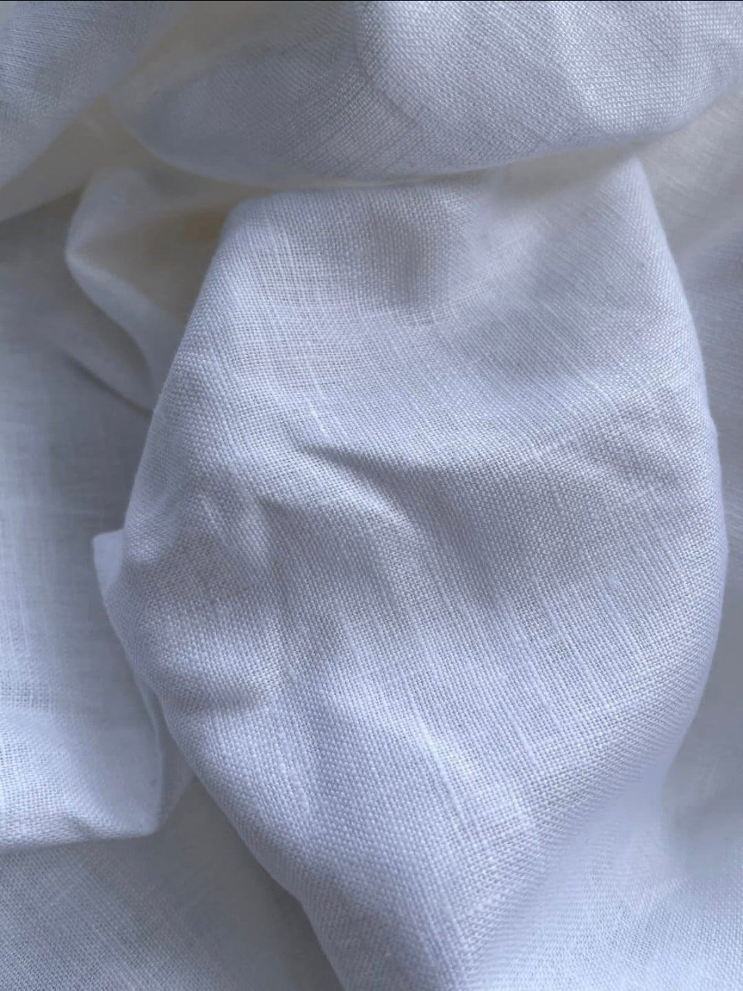 Pure White Linen Shirting Fabric - 100% Natural | Dyeable | Handloom