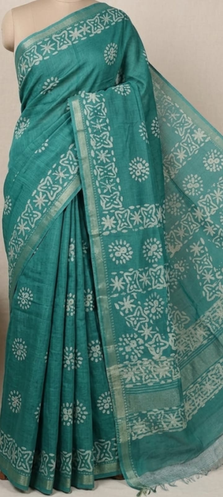 Handwoven  Silk cotton Batik Print sarees