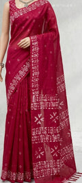 Handwoven Kota Silk Cotton Batik Print Saree