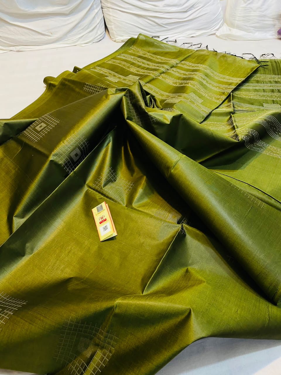 Handwoven Kota Silk Cotton Saree with Self-Weave Design –