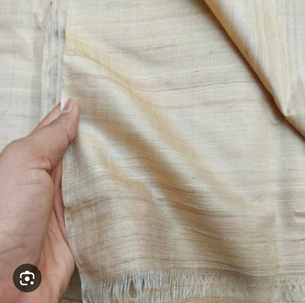 Handwoven Kora Desi Silk Fabric | Pure Bhagalpur Silk